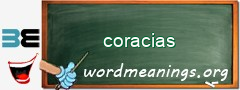 WordMeaning blackboard for coracias